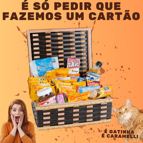 Cesta Bau De Cafe Da Manhã Chocolate Presente Aniversario