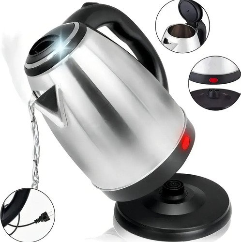 Chaleira Elétrica Inox 1,8L 1000W Aquecimento Rápido Automática