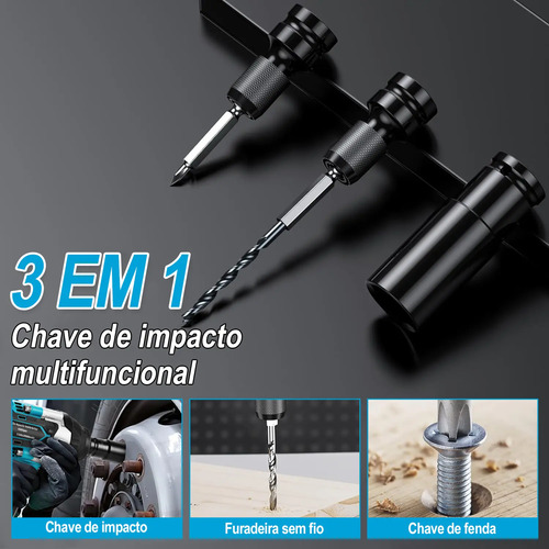 Chave De Impacto 1200n.m Brushless C/ Jogo Soquete+ Dobevi