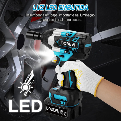 Chave De Impacto 1200n.m Brushless C/ Jogo Soquete+ Dobevi