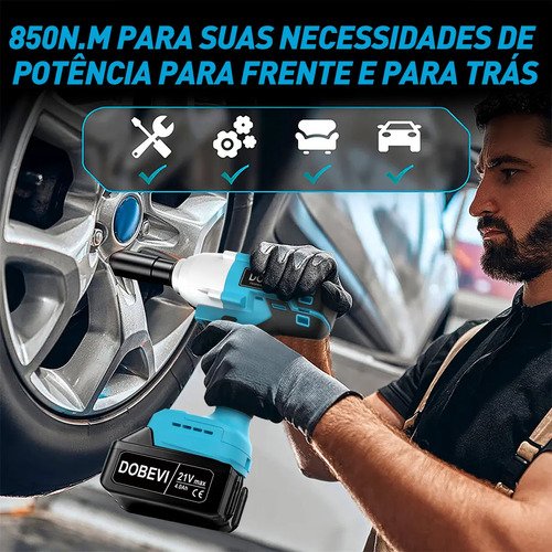 Chave De Impacto 4.0ah Parafusadera Dobevi FU-TH014 Cor Azul 850n.m