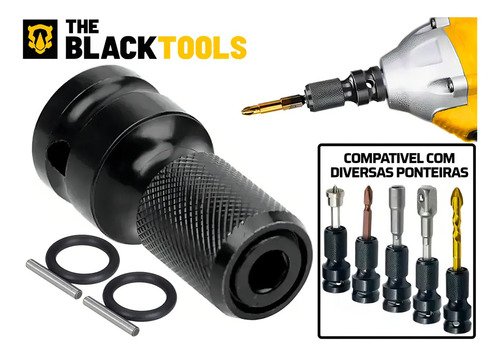 Chave De Impacto A Bateria 21v 4000mah Motor Brushless Com Maleta E Acessorios The Black Tools