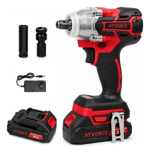 Chave de impacto a bateria atverce 21v motor brushless e tor