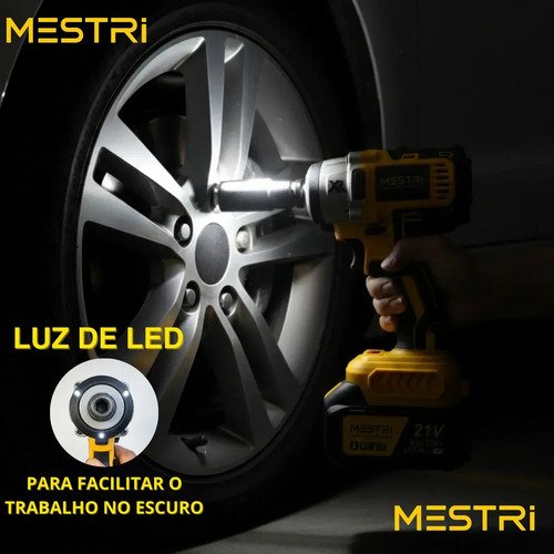 Chave De Impacto a Bateria Profissional Recarregável 88v 4ah Brushless Parafusadeira Furadeira Alta Potência Sem Escova 2 Baterias MESTRI M-88V