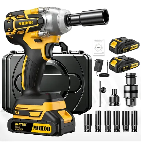 Chave de impacto brushless 48v com 2 baterias 800nm mohor