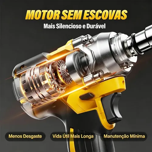 Chave De Impacto Brushless 48v Com 2 Baterias 800nm Mohor
