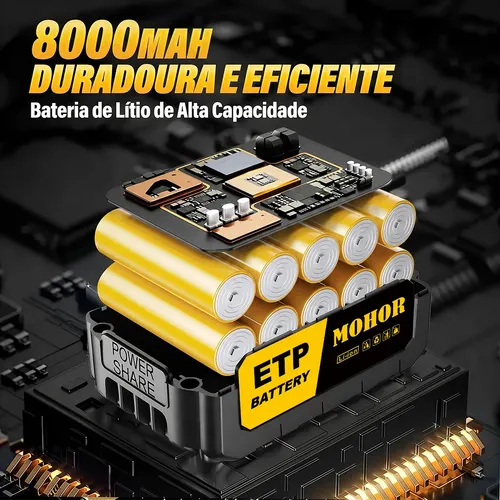 Chave De Impacto Brushless 48v Com 2 Baterias 800nm Mohor