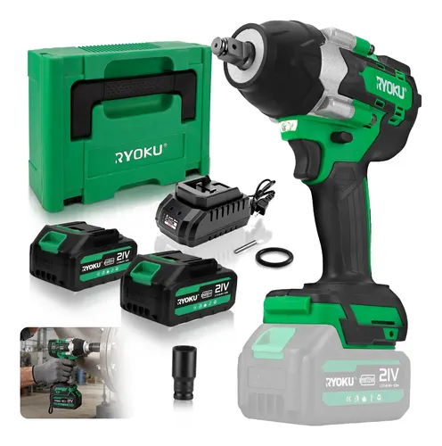 Chave de impacto brushless 700nm 2 baterias maleta ryoku