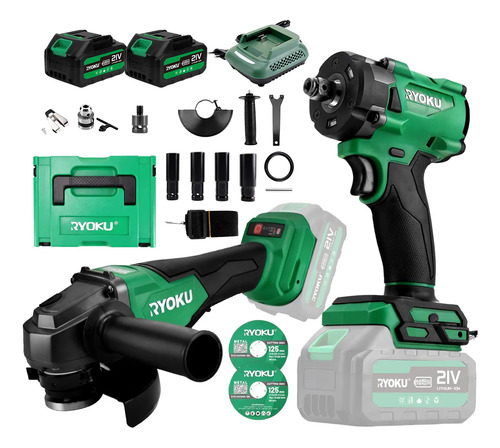 Chave de impacto esmerilhadeira lixadeira kit brushless 21v 1
