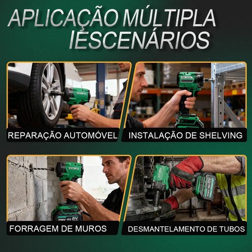 Chave De Impacto+ Esmerilhadeira Lixadeira Kit Brushless 21v