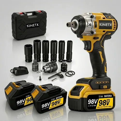 Chave de impacto kinetx brushless 880nm 98v 2 bat maleta