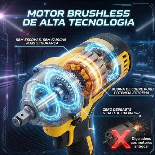 Chave De Impacto Kinetx Brushless 880nm 98v 2 Bat + Maleta