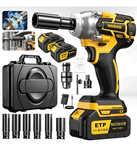 Chave de impacto mohor 800nm brushless 48v 2bat kit completo