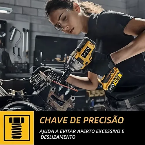 Chave De Impacto Parafusadeira Furadeira 98vf 2 Baterias