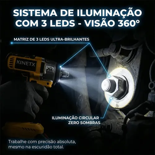 Chave De Impacto Parafusadeira Furadeira 98vf 2 Baterias