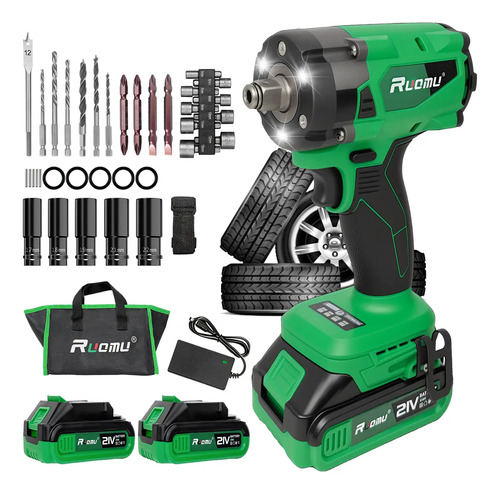Chave de impacto parafusadeira sem fio brushless 2 baterias