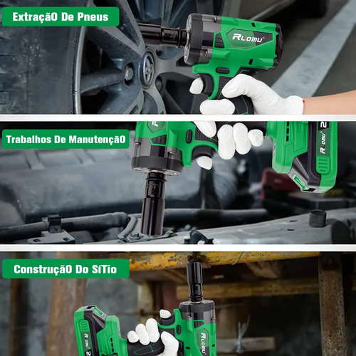 Chave De Impacto Parafusadeira Sem Fio Brushless 2 Baterias