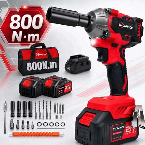 Chave de impacto potente 800n portatil 2 bateria brushless