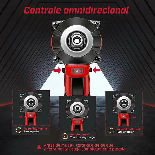 Chave De Impacto Potente 800n Portátil 2 Bateria Brushless
