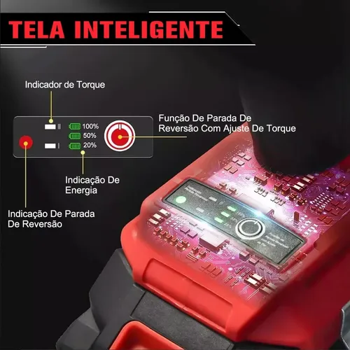 Chave Impacto 780nm Brushless Kit 2 Baterias Bolsa Kinetx
