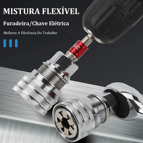 Chave Soquete Ajustável Multifuncional Catraca 10 A 19mm