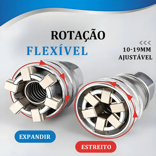 Chave Soquete Ajustável Multifuncional Catraca 10 A 19mm