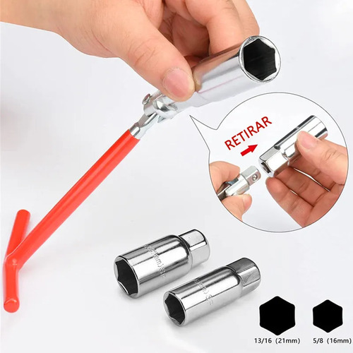 Chave Vela Automotiva Veicular 16mm/21mm Articulada Trocar
