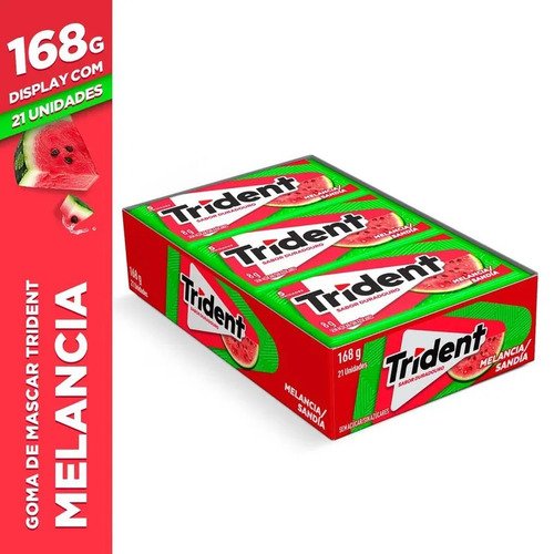 Chiclete trident melancia sem acucar caixa com 21 unids de