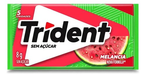 Chiclete Trident Melancia Sem Açúcar - Caixa Com 21 Unids. De 8g