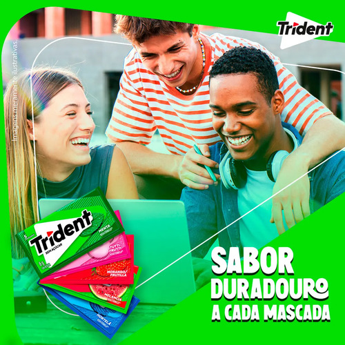 Chiclete Trident Menta Sem Açúcar - Caixa Com 21 Unid. De 8g