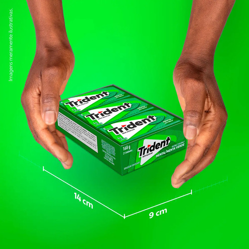 Chiclete Trident Menta Sem Açúcar - Caixa Com 21 Unid. De 8g