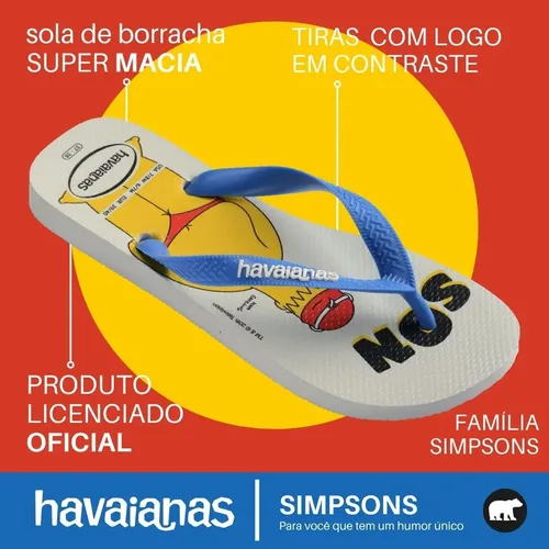Chinelo Havaianas Simpsons Top Original Masculino Feminino