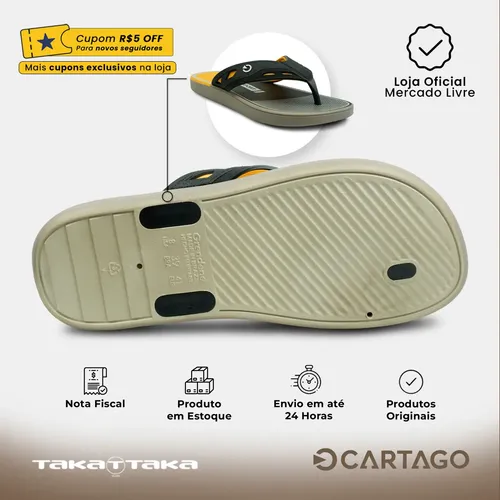 Chinelo Masculino Cartago Ortopédico Resistente Envio Rápido