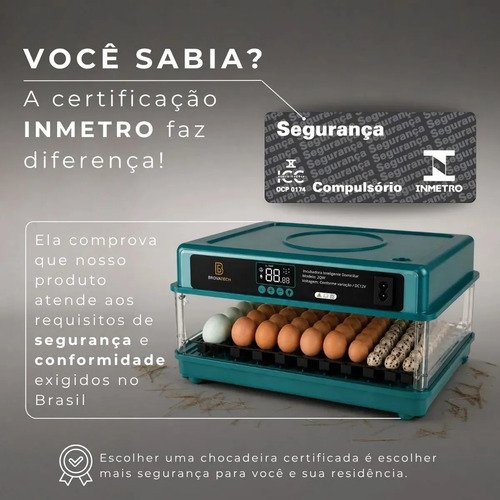 Chocadeira Incubadora Elétrica Automática Até 48 Ovos Galinha Ovoscópio Rolagem Controle Temperatura Pássaro Aves