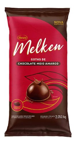 Chocolate melken meio amargo em gotas 205kg harald