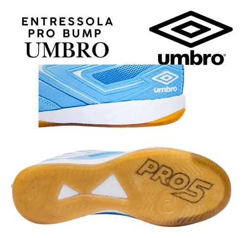 Chuteira Futsal Umbro Pro 5 Bump Original Couro Natural