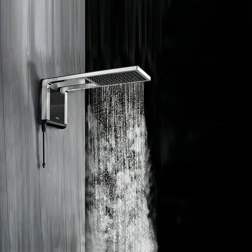 Chuveiro Elétrico De Parede Lorenzetti Acqua Ultra Storm Preto-cromado 127v