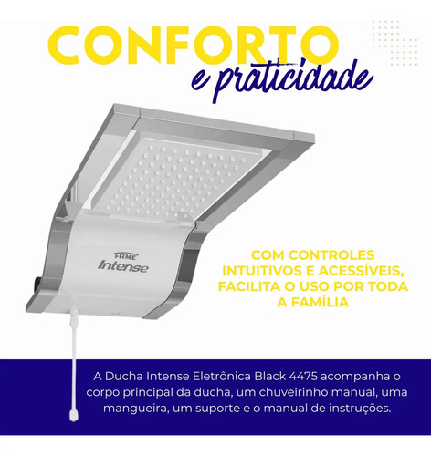 Chuveiro Elétrico Fame Intense Eletrônico Branco Cromado 7.8kW
