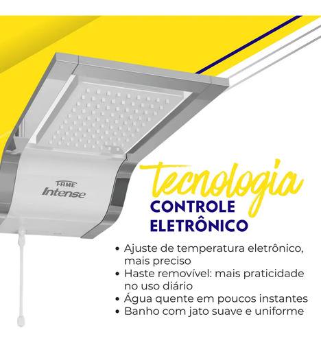 Chuveiro Elétrico Fame Intense Eletrônico Branco Cromado 7.8kW
