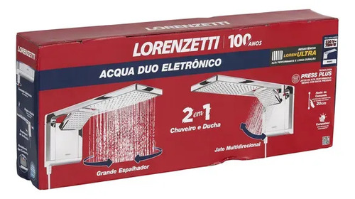 Chuveiro Eletrônico Lorenzetti Acqua Duo Ultra 7800W branco 220V