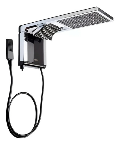 Chuveiro Eletrônico Lorenzetti Acqua Duo Ultra Preto/Cromado Parede 7800W