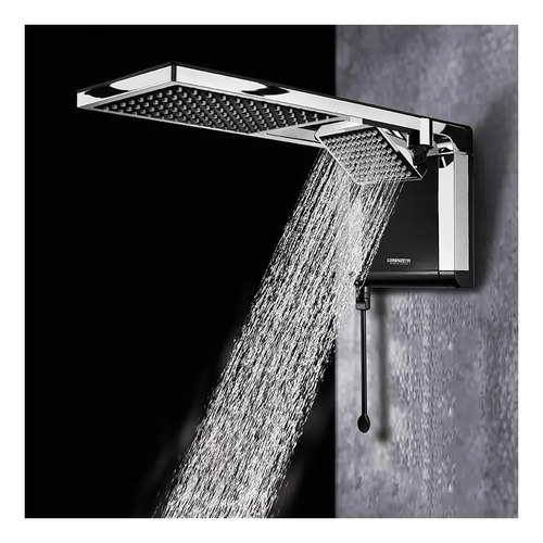 Chuveiro Eletrônico Lorenzetti Acqua Duo Ultra Preto/Cromado Parede 7800W