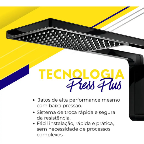 Chuveiro Eletrônico Lorenzetti Acqua Storm Ultra Preto 7800W 220V