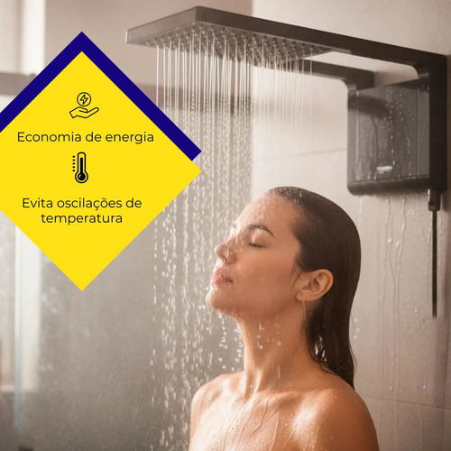 Chuveiro Eletrônico Lorenzetti Acqua Storm Ultra Preto 7800W 220V