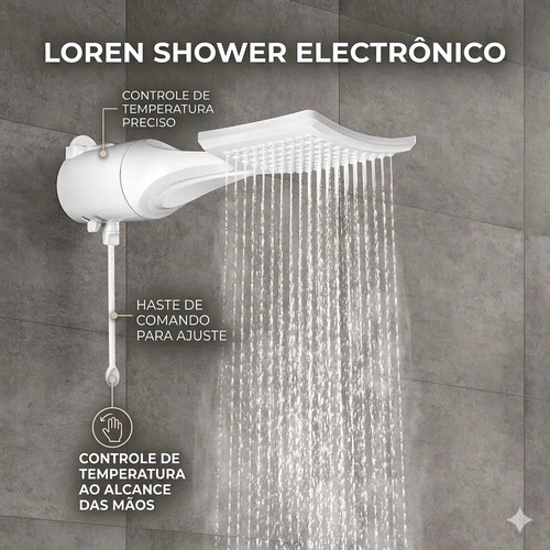 Chuveiro loren shower ultra eletronica 7500w lorenzetti bran