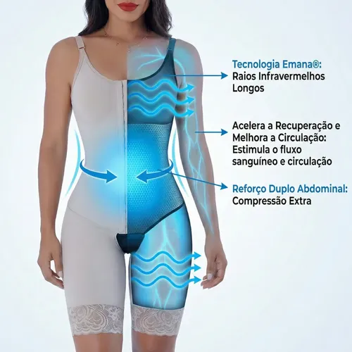 Cinta Pós Cirúrgica Emana Lipo Abdominoplastia Reforço Duplo