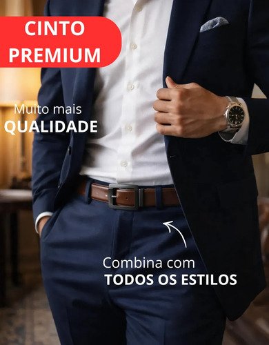 Cinto Duplo Em Synthetic leather Brasilchic Preto/marrom Lisa 120