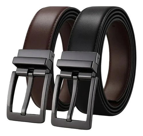 Cinto Duplo Em Synthetic leather Brasilchic Preto/marrom Lisa 120
