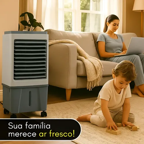 Climatizador Purificador De Ar 16l Reservatório Agua + Gelo