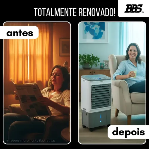 Climatizador Purificador De Ar 16l Reservatório Agua + Gelo
